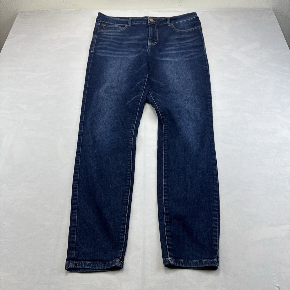 Maurices Everflex Womens 16 X Long Jeans Dark Wash High Rise Stretch Straight